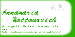 annamaria mattanovich business card